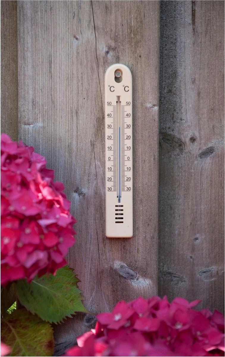 Nature Binnen/buiten Thermometer Beige Kunststof 3 X 17 Cm - Weermeters - Temperatuurmeters 5 Nature Binnen/buiten Thermometer Beige Kunststof 3 X 17 Cm - Weermeters - Temperatuurmeters - Afbeelding 3