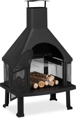 Relaxdays Tuinhaard Met Bbq Rooster - Buitenkachel - Terrashaard - Vonkenvanger - XL