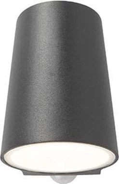 QAZQA Uma - Moderne LED Buitenlamp Met Bewegingsmelder | Bewegingssensor | Sensor Voor Buiten - 1 Lichts - D 120 Mm - Donkergrijs - Buitenverlichting -Philips Hue Winkel 779x1200