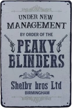 Wandbord – Peaky Blinders - Wanddecoratie - Mancave - Mannen Cadeautjes - Decoratie - Mancave Decoratie - Metalen Wandbord - Metalen Borden - Wand Decoratie - 20 X 30 Cm - Cave & Garden
