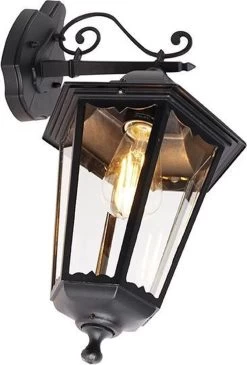 QAZQA New_orleans - Klassieke Wandlamp Voor Buiten - 1 Lichts - D 26.8 Cm - Zwart - Buitenverlichting -Philips Hue Winkel 811x1200