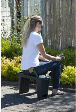 Nature - Tuinkruk 2-in-1 - Tuinzit/-knielkruk - Tuin Werkbank - Grijs - H34 X 66 X 25cm -Philips Hue Winkel 814x1200