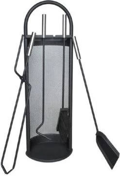 OpenHaard Set / Haardstel Voor Houtkachel Bestaande Uit Houtmand Met Uitneembare Hoes Voor Haardhout & Kachelhout + 5 Delige Set Met Haard & Kachel Accessoires Tang Pook Schep Borstel In Stabiele Standaard - Nu Met 30 Aanmaakblokjes - Haard Vuurkorf -Philips Hue Winkel 819x1200