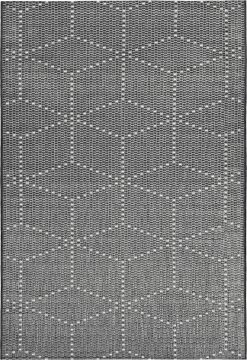 Vloerkleed POGO EC2002 Antraciet - Platgewoven Voor BINNEN & BUITEN - 80cm X 140cm