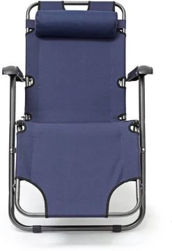 Relaxdays Ligstoel Inklapbaar - Ligbed Met Hoofdsteun - Strandstoel Verstelbaar - Camping - Donkerblauwe -Philips Hue Winkel 823x1200