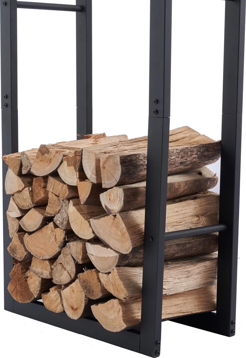 Lendo Online Brandhoutrek 50x25x196cm + Draagtas– Binnen En Buiten - Haardhout Opslag – Haardhoutrek – Houtopslag – Metaal 11 Lendo Online Brandhoutrek 50x25x196cm + Draagtas– Binnen En Buiten - Haardhout Opslag – Haardhoutrek – Houtopslag – Metaal - Afbeelding 9