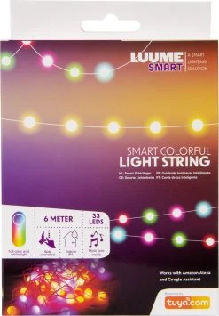 Luume Smart Led Lichtsnoer Voor Binnen - 6 Meter - Slimme Lichtslinger Met App - 33 Lampjes In Bolvorm - RGB En Warm Wit - Synchroniseert Met Muziek - Bolletjes Slinger Voor Slaapkamer En Kerstboom - Google Home En Alexa - Bluetooth -Philips Hue Winkel 834x1200 1