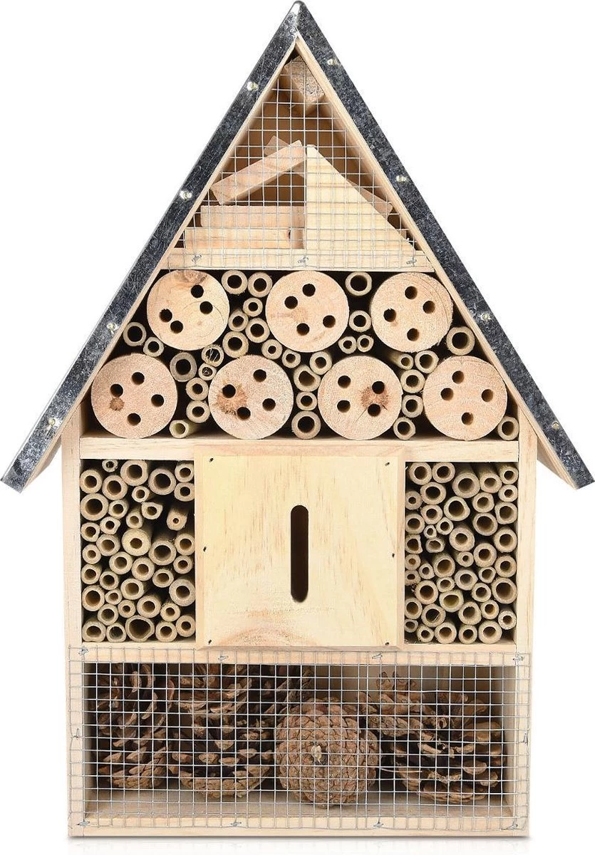 Navaris Houten Insectenhotel XL - Design Insectenhotel Met Natuurlijke Materialen - Voor Bijen, Lieveheersbeestjes En Vlinders - Om Op Te Hangen 7 Navaris Houten Insectenhotel XL - Design Insectenhotel Met Natuurlijke Materialen - Voor Bijen, Lieveheersbeestjes En Vlinders - Om Op Te Hangen - Afbeelding 5