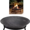 Vuurschaal Gietijzer Ø 50 Cm Op Standaard - Zwart