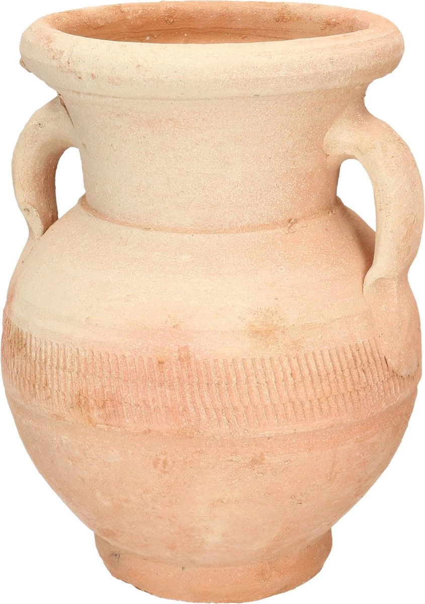 Buiten Amfoor/amfora Kruik Creme Wit Keramiek 25 Cm - Aardewerk Tuindecoratie - Amforen/amforas Voor Buiten/tuin 7 Buiten Amfoor/amfora Kruik Creme Wit Keramiek 25 Cm - Aardewerk Tuindecoratie - Amforen/amforas Voor Buiten/tuin - Afbeelding 5