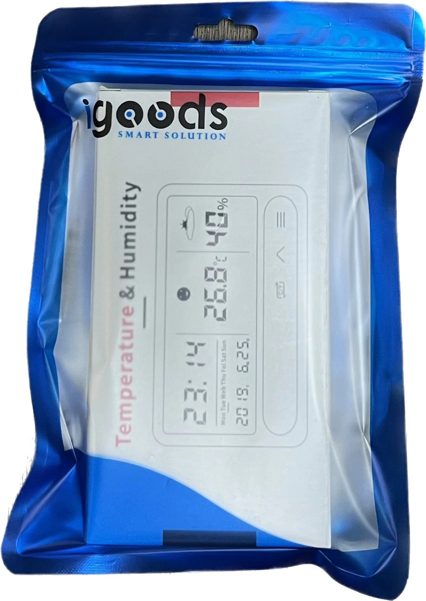 Igoods Temperatuurmeter Binnen En Buiten- Hygrometer - Vochtmeter 4 Igoods Temperatuurmeter Binnen En Buiten- Hygrometer - Vochtmeter - Afbeelding 2