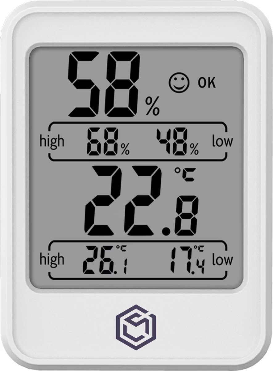 Ease Electronicz Hygrometer Min/Max - Luchtvochtigheidsmeter - Digitaal Weerstation - Vochtigheidsmeter - Thermometer Voor Binnen - Met Verlichting 3 Ease Electronicz Hygrometer Min/Max - Luchtvochtigheidsmeter - Digitaal Weerstation - Vochtigheidsmeter - Thermometer Voor Binnen - Met Verlichting