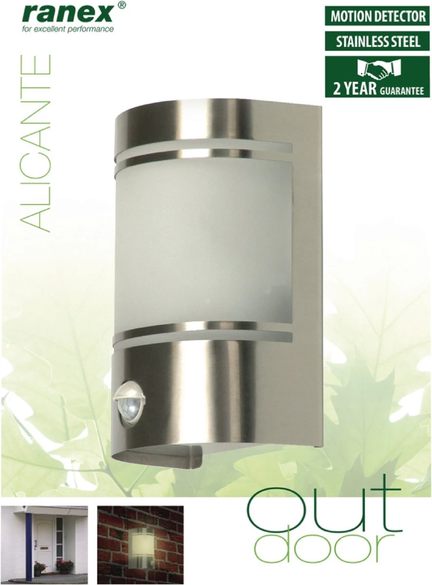 Smartwares Alicante Wandlamp – Roestvrijstaal – Bewegingssensor – E27 Fitting - 10.010.26 14 Smartwares Alicante Wandlamp – Roestvrijstaal – Bewegingssensor – E27 Fitting - 10.010.26 - Afbeelding 12