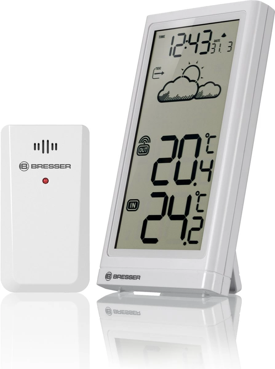 Bresser Weerstation - Meteo Temp - Wit - Draadloos - Voor Binnen & Buiten 5 Bresser Weerstation - Meteo Temp - Wit - Draadloos - Voor Binnen & Buiten - Afbeelding 3