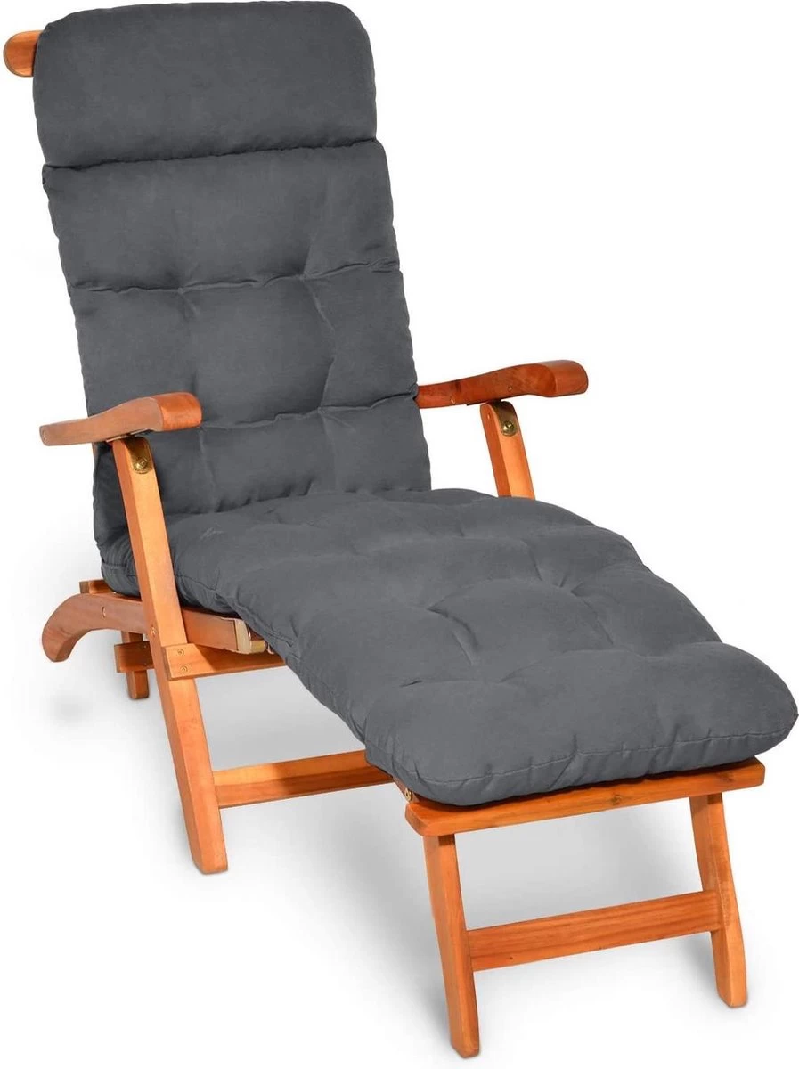 Beautissu Deckchair Kussen 200x50x8 Cm - Ligstoelkussen Antraciet - Matraskussen Voor Hangmatten En Tuin-/terrasstoelen - Flair DC 3 Beautissu Deckchair Kussen 200x50x8 Cm - Ligstoelkussen Antraciet - Matraskussen Voor Hangmatten En Tuin-/terrasstoelen - Flair DC