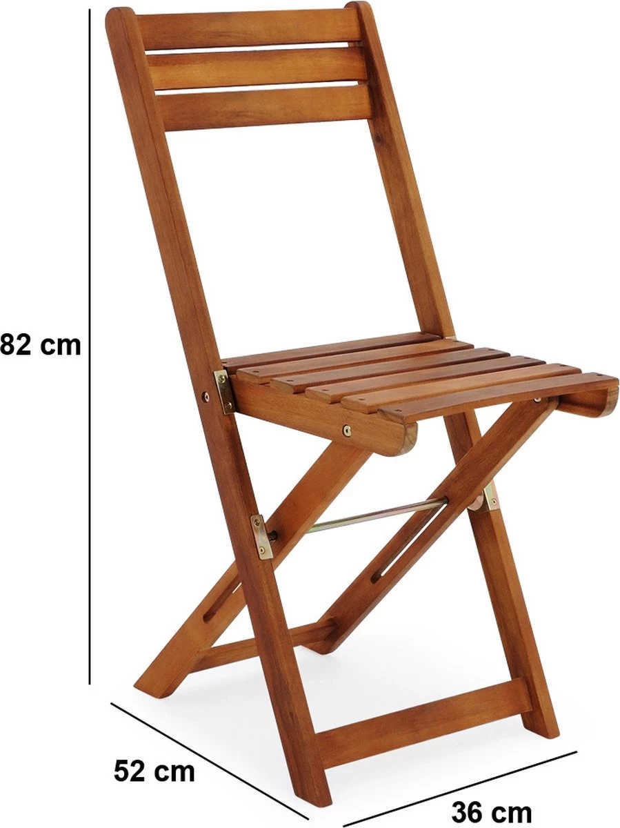 Merkloos Balkonset 3-delig - Acacia Hout 6 Merkloos Balkonset 3-delig - Acacia Hout - Afbeelding 4