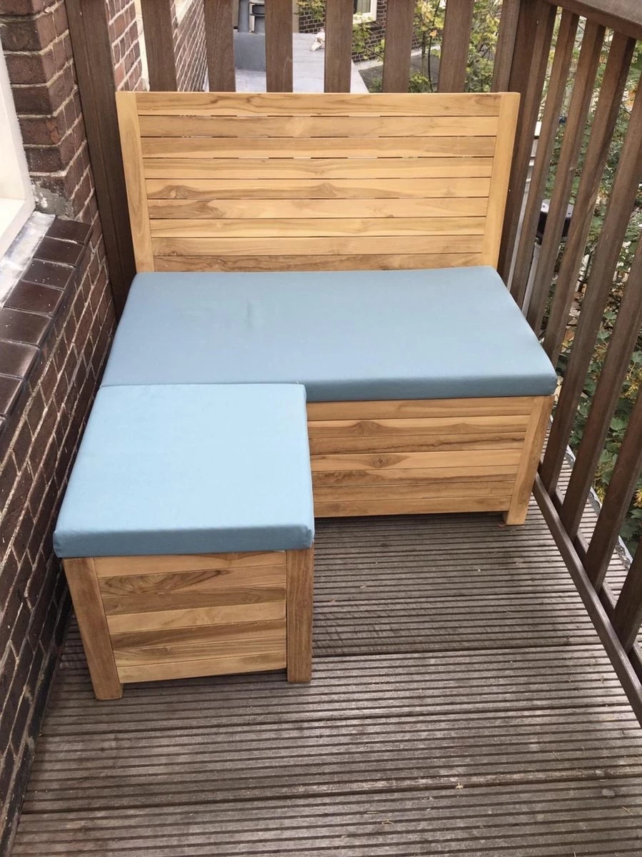 Kleine Teakhouten Tuinbank Met Opbergruimte - 100 X 60 X 90 Cm - Duurzaam Teakhout - Blijft Strak En Mooi - Sterke Constructie Om Lang Mee Te Gaan 11 Kleine Teakhouten Tuinbank Met Opbergruimte - 100 X 60 X 90 Cm - Duurzaam Teakhout - Blijft Strak En Mooi - Sterke Constructie Om Lang Mee Te Gaan - Afbeelding 9