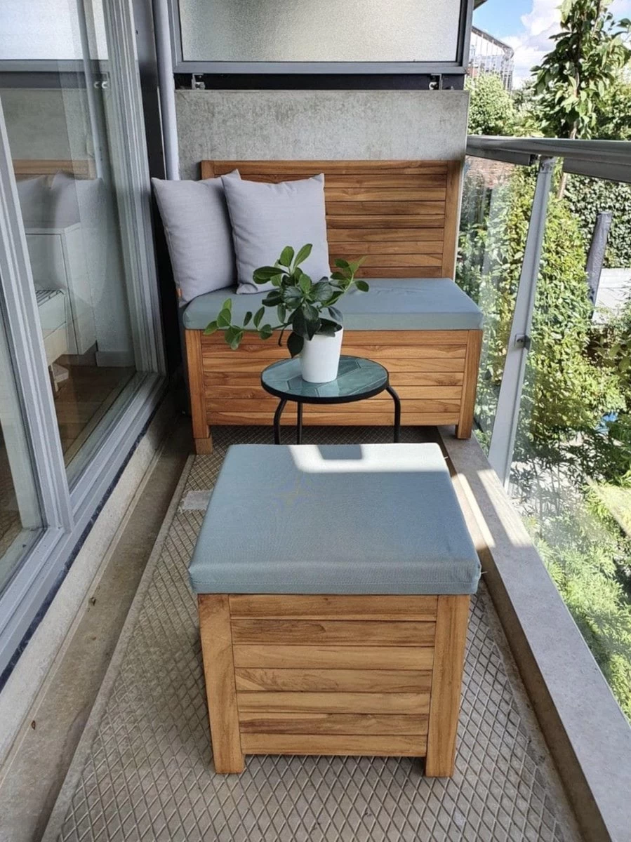 Kleine Teakhouten Tuinbank Met Opbergruimte - 100 X 60 X 90 Cm - Duurzaam Teakhout - Blijft Strak En Mooi - Sterke Constructie Om Lang Mee Te Gaan 20 Kleine Teakhouten Tuinbank Met Opbergruimte - 100 X 60 X 90 Cm - Duurzaam Teakhout - Blijft Strak En Mooi - Sterke Constructie Om Lang Mee Te Gaan - Afbeelding 18