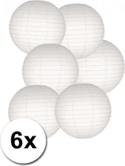 Merkloos Voordelig Lampionnen Pakket Wit 6x