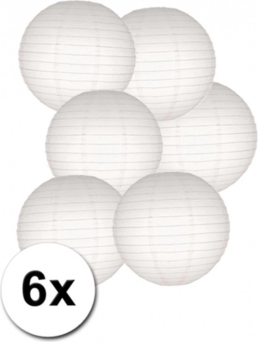 Merkloos Voordelig Lampionnen Pakket Wit 6x 3 Merkloos Voordelig Lampionnen Pakket Wit 6x