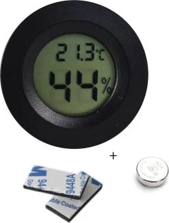 Tool Meister TM2 - Thermometer & Hygrometer - Luchtvochtigheidsmeter Voor Binnen/Koelkast - Zwart - Incl Batterijen