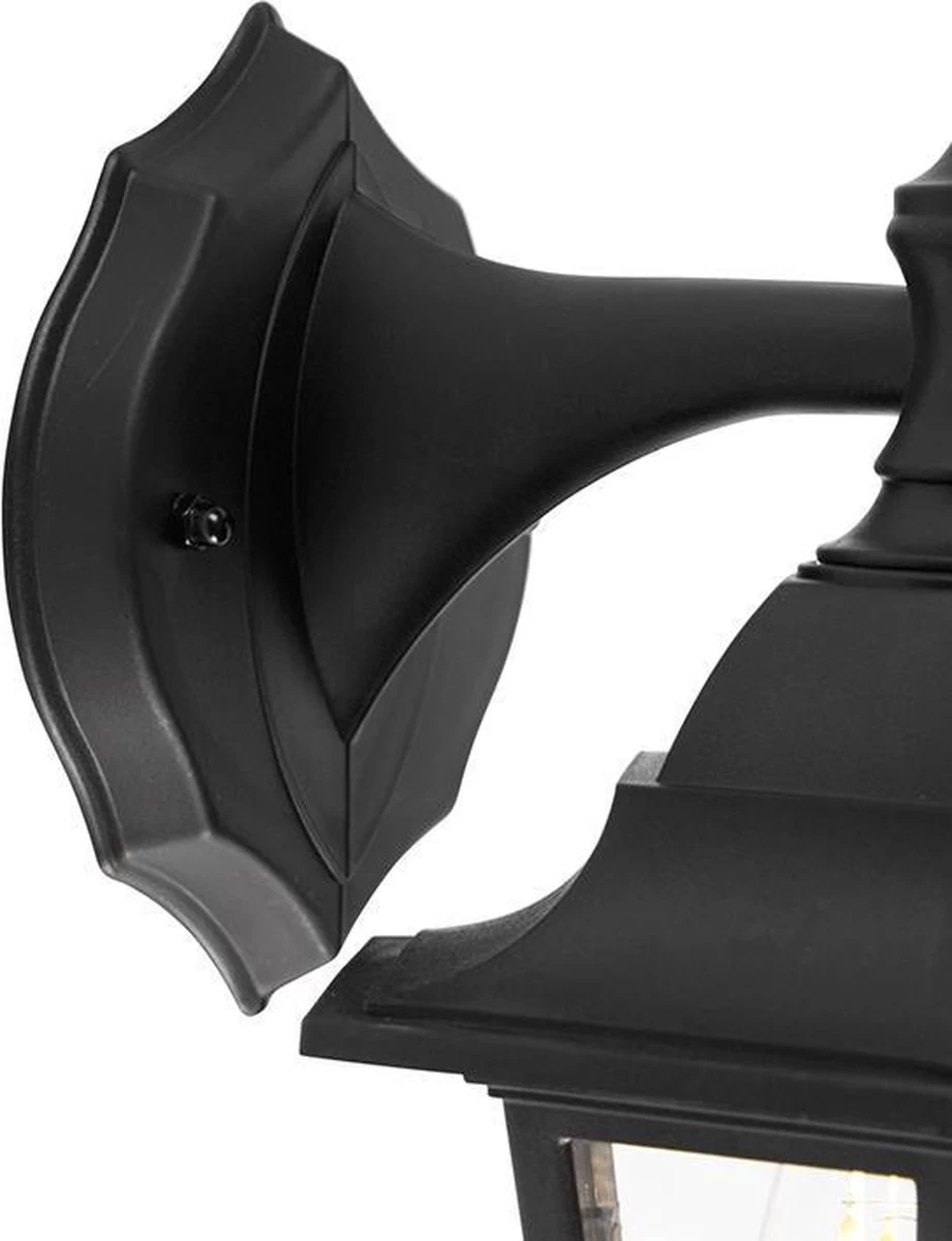 QAZQA New Haven - Klassieke Wandlamp Voor Buiten - 1 Lichts - D 212 Mm - Zwart - Buitenverlichting 11 QAZQA New Haven - Klassieke Wandlamp Voor Buiten - 1 Lichts - D 212 Mm - Zwart - Buitenverlichting - Afbeelding 9