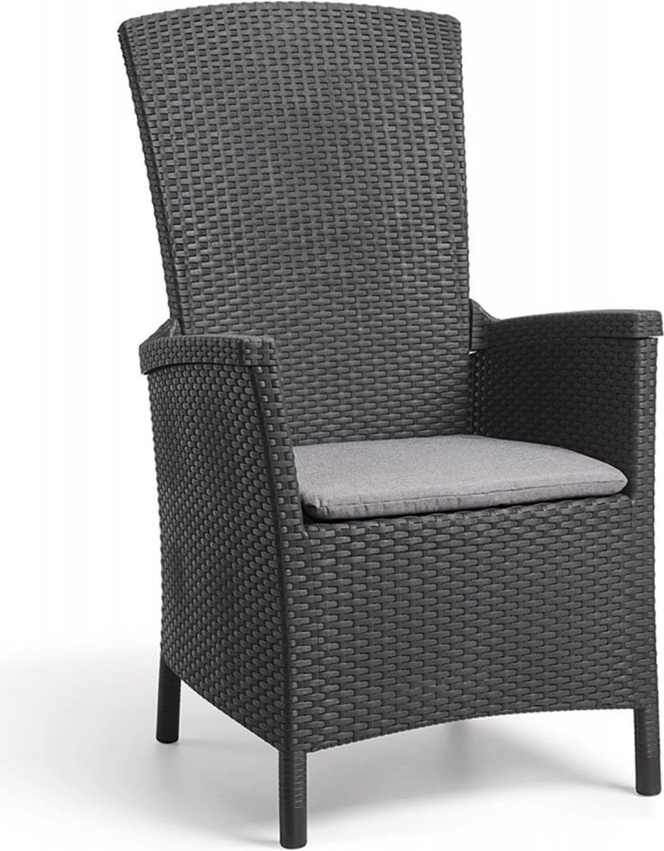 Allibert Vermont Verstelbare Tuinstoel - 64x68x107cm - Grafiet 3 Allibert Vermont Verstelbare Tuinstoel - 64x68x107cm - Grafiet