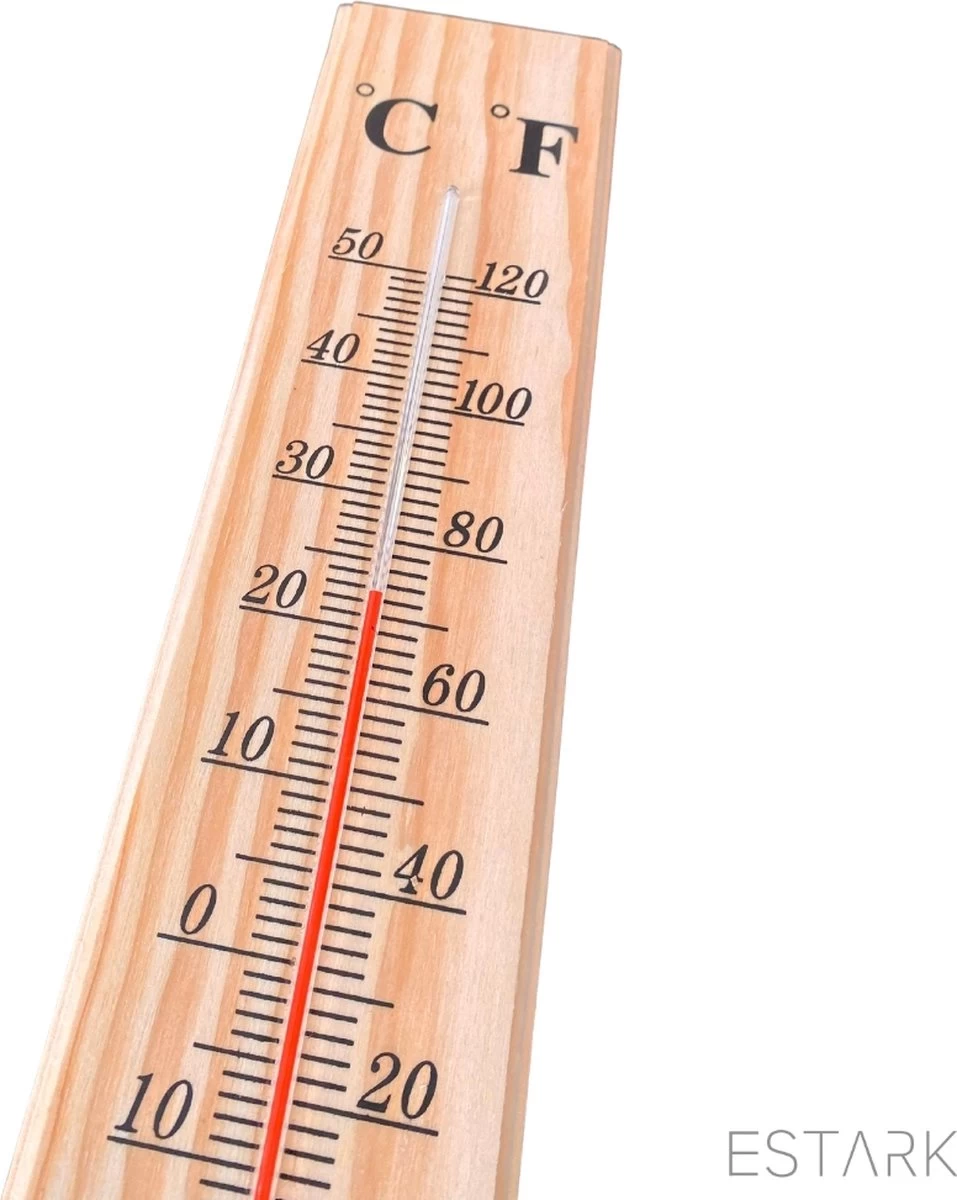 ESTARK® Buitenthermometer EXTRA GROOT - 40 X 7 CM - Binnenthermometer - Metalen Binnen Buiten Thermometer - Thermometer Voor Aan Muur Gevel - Kwik - Draadloos - Min/Max - Muurthermometer - Kozijnthermometer - Temperatuurmeter - Thermometer Hout (H40) 10 ESTARK® Buitenthermometer EXTRA GROOT - 40 X 7 CM - Binnenthermometer - Metalen Binnen Buiten Thermometer - Thermometer Voor Aan Muur Gevel - Kwik - Draadloos - Min/Max - Muurthermometer - Kozijnthermometer - Temperatuurmeter - Thermometer Hout (H40) - Afbeelding 8