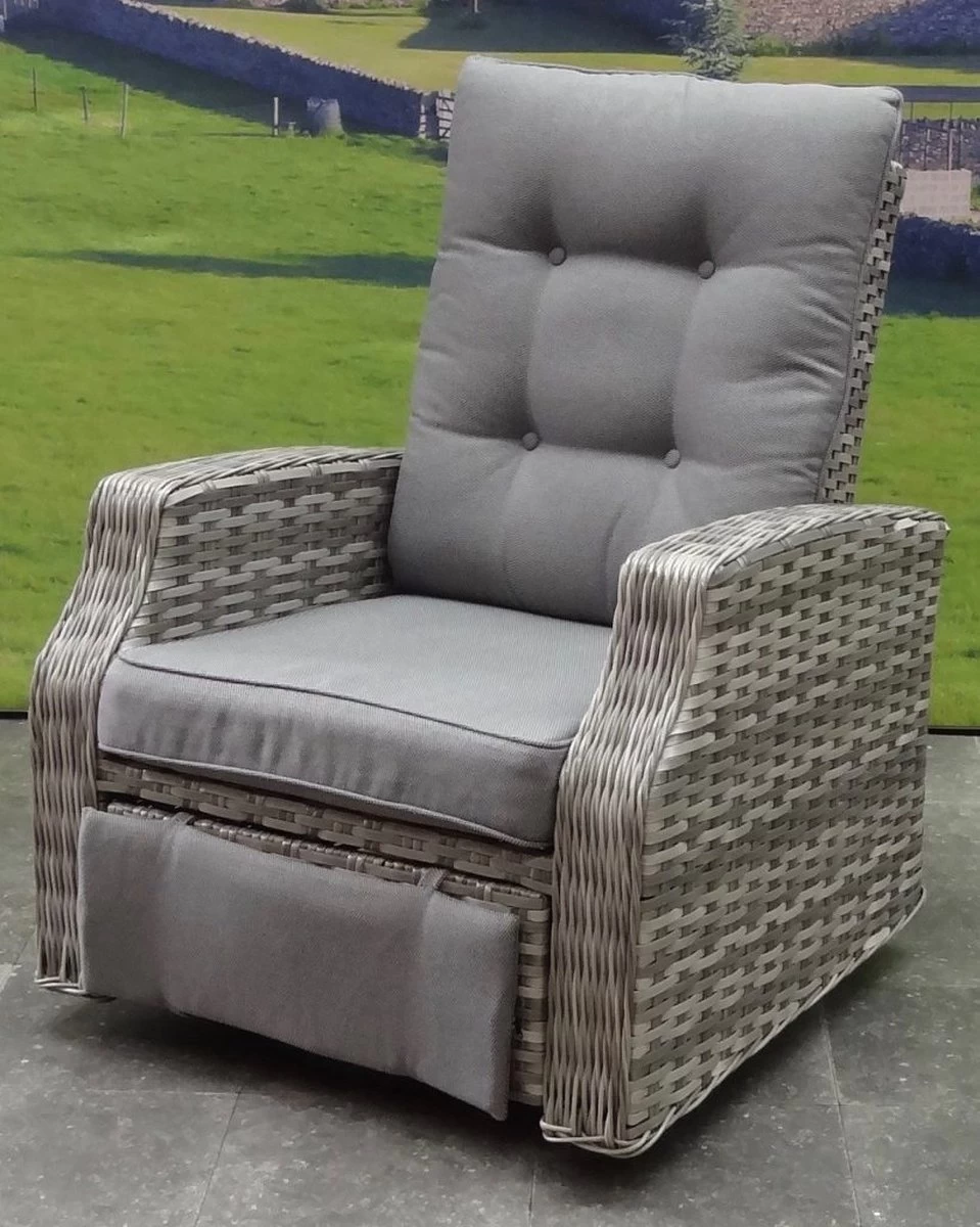 Kreta Lounge Tuinstoel Verstelbaar En Draaibaar Grijs 5 Kreta Lounge Tuinstoel Verstelbaar En Draaibaar Grijs - Afbeelding 3