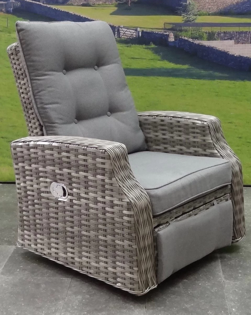 Kreta Lounge Tuinstoel Verstelbaar En Draaibaar Grijs 6 Kreta Lounge Tuinstoel Verstelbaar En Draaibaar Grijs - Afbeelding 4