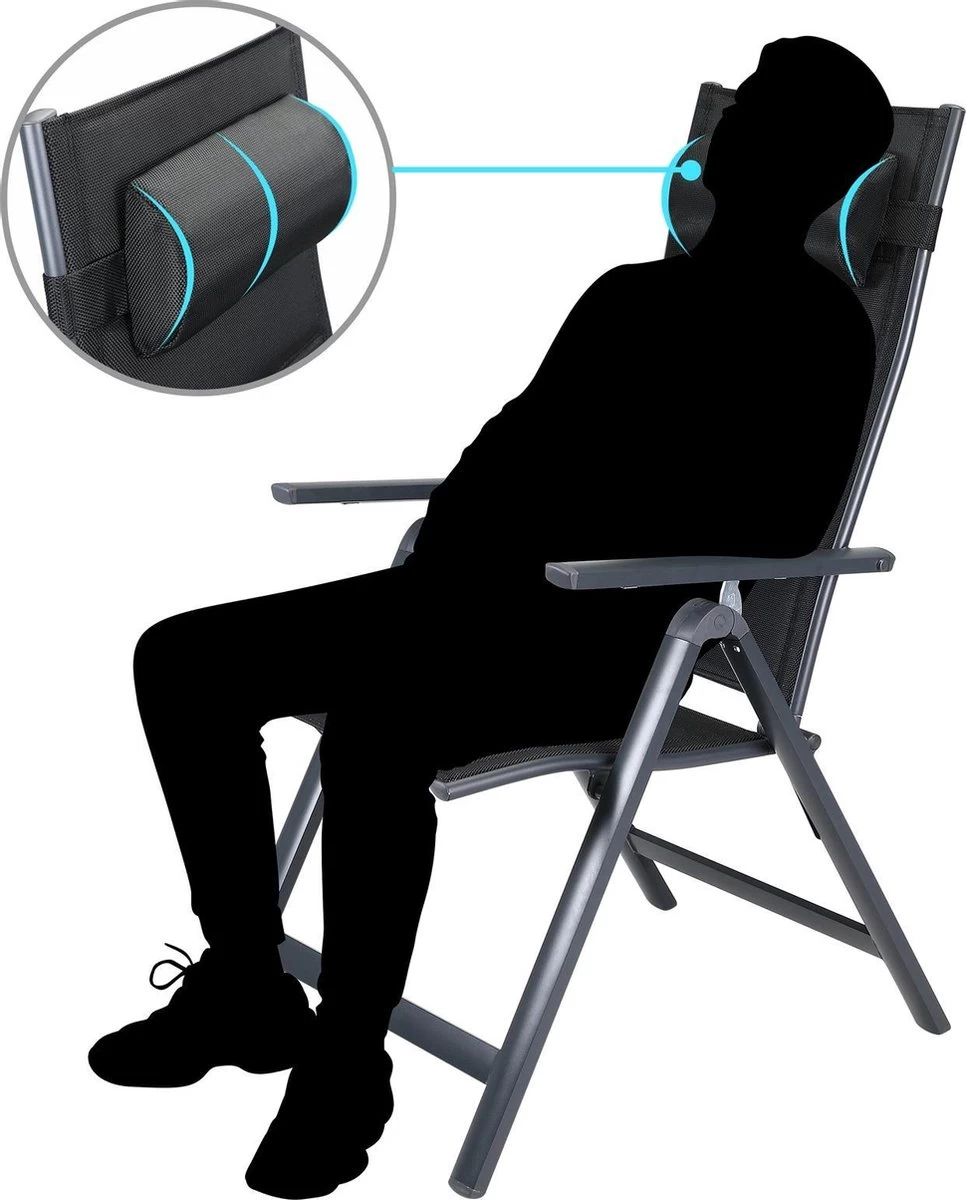 Casaria Tuinstoel Aluminium - 2 Stuks Inklapbaar - Antraciet 8 Casaria Tuinstoel Aluminium - 2 Stuks Inklapbaar - Antraciet - Afbeelding 6