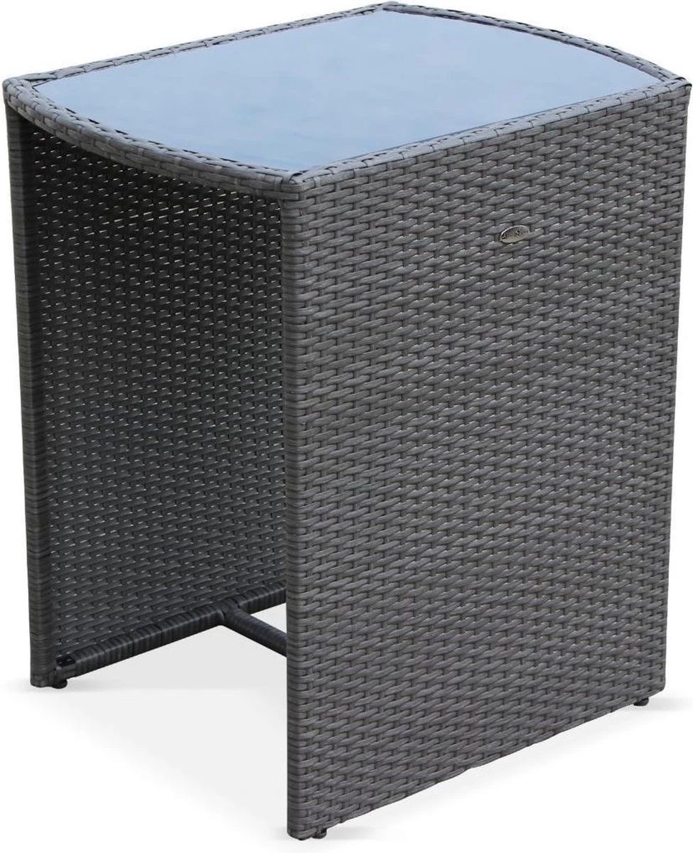 Alice's Garden Balkonset Doppio - 2 Stoelen - Inschuifbaar - Wicker - Grijs 4 Alice's Garden Balkonset Doppio - 2 Stoelen - Inschuifbaar - Wicker - Grijs - Afbeelding 2