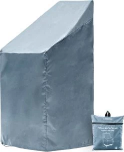 Chefarone Beschermhoes Tuinstoelen - Tuinstoelen Hoes - Tuinmeubelen - Weerbestendig - UV-bescherming - Grijs