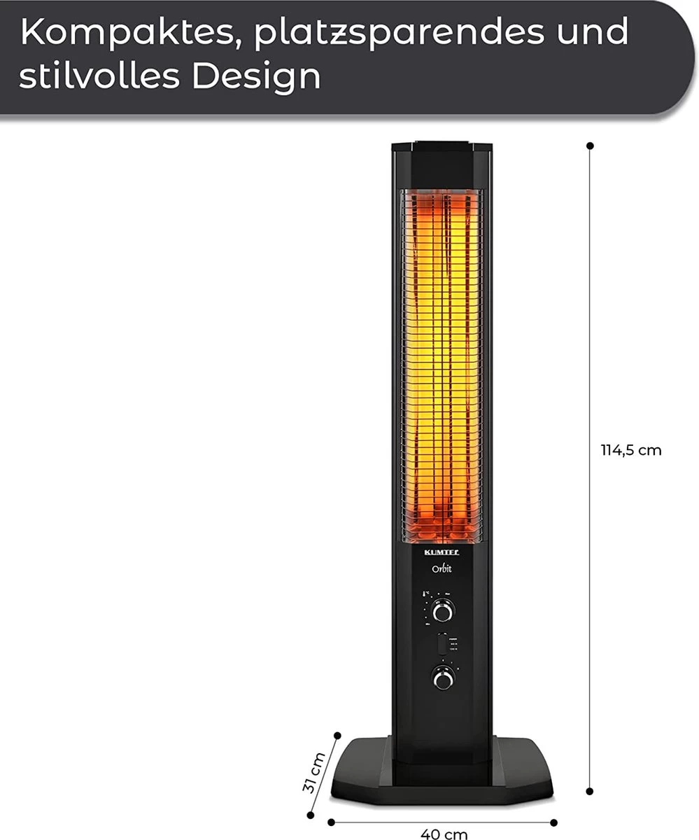 KUMTEL MH-1200-Infrarood Verwarming - Energiezuinige Hoge Capaciteit Carbon Infrarood Elektrische Kachel / Terrasverwarming / Infraroodverwarming / Bijverwarming / Energiezuinig / Hoge Capaciteit / Carbon Infrarood Verwarming / Veranda Verwarming 5 KUMTEL MH-1200-Infrarood Verwarming - Energiezuinige Hoge Capaciteit Carbon Infrarood Elektrische Kachel / Terrasverwarming / Infraroodverwarming / Bijverwarming / Energiezuinig / Hoge Capaciteit / Carbon Infrarood Verwarming / Veranda Verwarming - Afbeelding 3